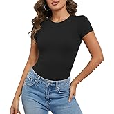 Sol Living Shapewear for Women Tummy Control Bodysuit Body Shaper Tummy Control Seamless Bodysuit Slimming Short Sleeve Top