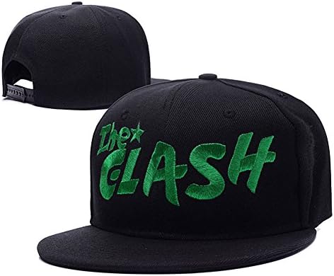 The Clash Punk Band Logo Adjustable Snapback Caps Embroidery Hats - Black/Green