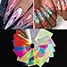 Flame Reflections Nail Stickers - 16PCS Halloween Holographic Fire Flame Nail Art Decals DIY Nail Foils Tape Adhesive Decoration for Nails Manicure