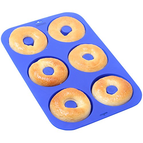 image for HOMKOM - Silicone Donut Baking Pan/Non-Stick Donut Mold/Donuts/Bagels/