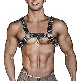 QUYUWOWO Adjustable Leather Body Chest Half Harness Punk Belt Clubwear Costume