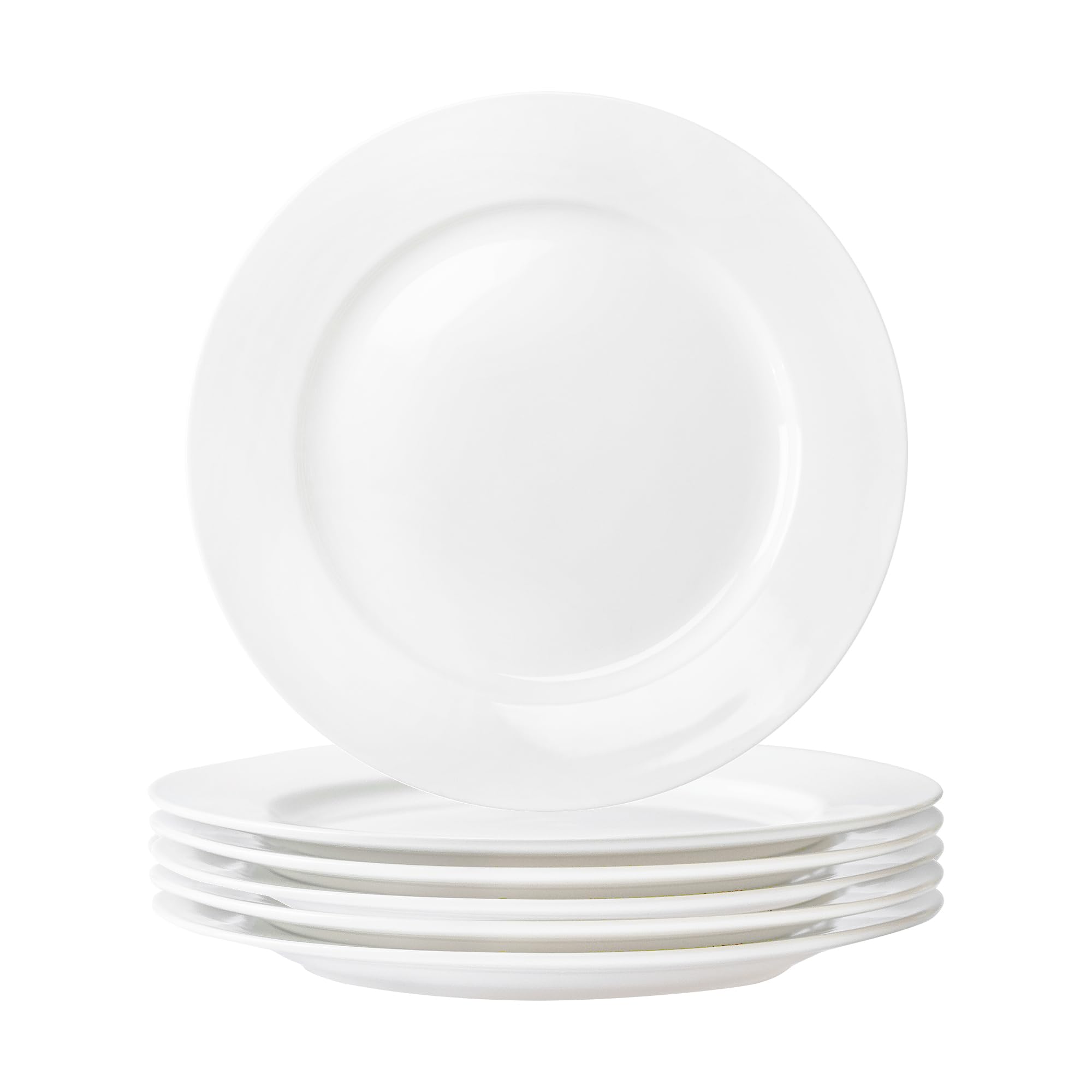 Photo 1 of YALONG White Ceramic Dinner Plates Set of 4, 10 Inch Porcelain Dinner Plates for Salad, Pasta, and Steak – Microwave and Dishwasher Safe Dinnerware
