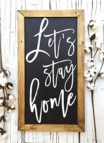 Amazon Com Celycasy Lets Stay Home Sign Large Farmhouse Decor
