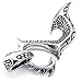 KONOV Mens Biker Tribal Phoenix Bird Firebird Stainless Steel Pendant Necklace, 22 inch Chain