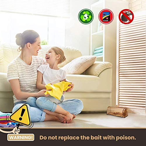 jingtai Humane Mouse Trap, No Kill Small Mice Traps That Work for for Small Rodent/Voles/Hamsters/Moles Catcher, Indoors Outdoors Pack of 4 with Cleaning Brush