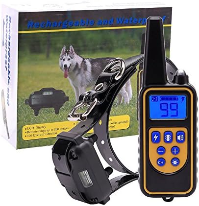 Rechargeable Electronic Dog Training Collar - EtekStorm (2017 New Design) Waterproof ,800 Yards Range Remote with Vibration , Shock and Beep Electronic Collar for Puppy,Small,Medium and Large Dog