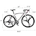 Outroad Road Bike 700c 14 Speed 26 inch 3 Spoke Commuter Bicycle (Black and White)thumb 3