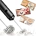 Womice Milk Frother, Double Whisk Head Electric Foam Maker - 304 Stainless Steel - Handheld Battery Operated Whisk Drink Mixer - Perfect For Latte, Coffee, Cappuccino - Includes Stand.