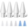 Tips Replacement Compatible with Apple Pencil 1st Gen & 2nd Generation, Pen Nibs for iPad Pro (4PCS Tips + 6 Covers)