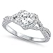 CHOOSE YOUR COLOR Sterling Silver Heart Halo Promise Ring