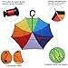 G4Free Double Layer Inverted Umbrella Rainbow Cars Reverse Umbrellas, Windproof UV Protection Large Straight Umbrella for Car Rain Outdoor with C-Shaped Handle (Rainbow)