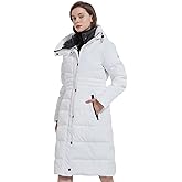 IKAZZ Women's Winter Coats, Thickened Warm Insulated Vegan Down Long Parka Jacket with Hood