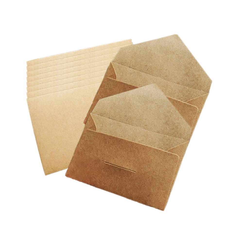 WYAN 40 Pack Mini Kraft Envelopes,for Gift Card,Greeting Cards,Invitation, Classic Flap Envelopes(10.5 x 7 cm)