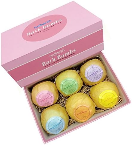 6 Large 4.1 Ounce Handmade Bath Bombs Gift Set- Natural Luxury Essential Oil,Organic Shea and Ingredients Moisturizing Dry Skin-Birthday Gifts,Best Bath Products for bath bubbles- Bath Basket