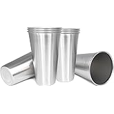 GOBATT 24OZ 8pack Stainless Steel Pint Cups Shatterproof Cup Unbreakable Tumblers -Metal Cups - Stackable Durable cup，Chilling Beer Glasses, for Travel, Outdoor, Camping, Everyday，Restaurant
