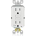 Leviton SmartlockPro GFCI, 20 Amp, Self-Test Slim with Audible Trip Alert, Wallplate Included, GFTA2-W, White