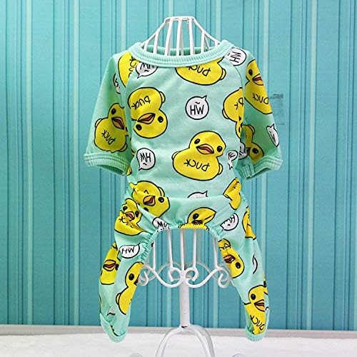 Riaxa - Cute Duck Dog Pajamas Cotton Small Dog Clothes Chihuahua Yorkie Bichon Pug Costume Puppy Clothing for Dog Jumpsuit