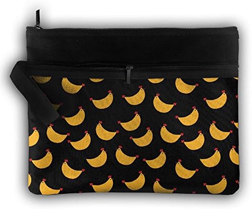 Bing4Bing Double-deck Funny Yellow Chicks Slice Before Printing Jewelry Bag Cosmetic Bag Toiletries Bag