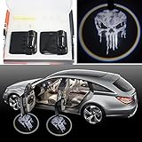 Spoya Pale Punisher Skull Wireless Magnetic Car door step LED welcome logo shadow ghost light laser projection projector light