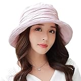 Siggi Ladies UPF50+ Crushable Bucket Boonie Sun Hat Fishing Hiking Sunhats w/ Chin Cord Pink
