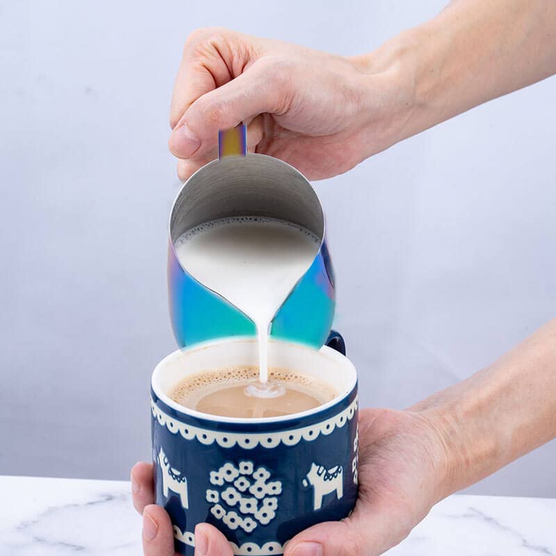 Espresso Accessories Milk Frother Cup - Stainless Steel Steaming Pitcher Coffee Foam Making Latte Art Froth Jug Small Creamer Pitcher Cappuccino 12 Oz Multicolor 350ml