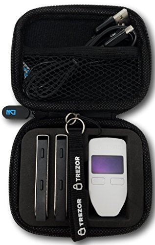 Trezor & Ledger Nano S Combo Carrying Case with Zipper, Bitcoin Hardware Wallet Storage, Safely Store Your Cryptocurrency Wallets and Secure From Damage by CW Cases (Trezor & Ledger Case)