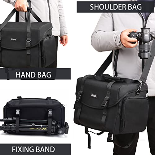 CADeN Camera Bag Case Shoulder Messenger Bag with Tripod Holder Compatible for Nikon, Canon