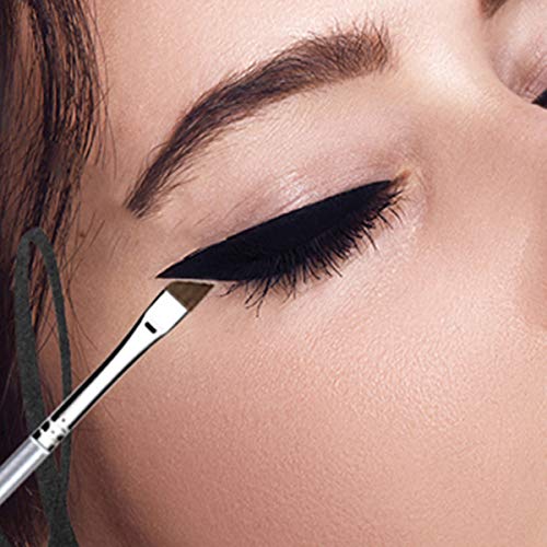 Vertex Angled Eyeliner Brush Slanted - Small Thin Winged Liner For Clean Lines To Apply Smooth Liquid Gel Liner For A Fine Wing | Application Of Flat Angle Edges Allows Precision Control Sexy Cat Eyes