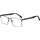Dollger Blue Light Blocking Glasses for Men Rectangle Metal Frame Computer Gaming Glasses Anti Eyestrain Eye Protection