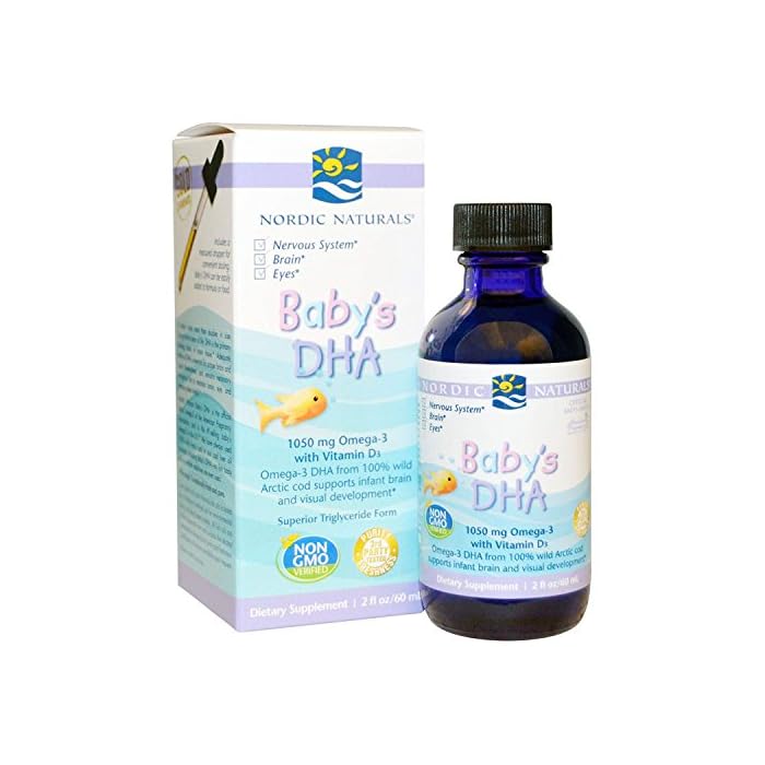 Nordic Naturals Baby’s DHA, Unflavored - 1050 mg Omega-3 + 300 IU Vitamin D3 - 2 oz - 2 Pack - Supports Brain, Vision…
