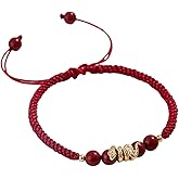 Yecomsy Chinese New Year of Snake String Bracelet Handmade Zodiac Animal Snake Red Rope Bracelet Adjustable Good Luck Symbol Strand Bracelet for Women Men