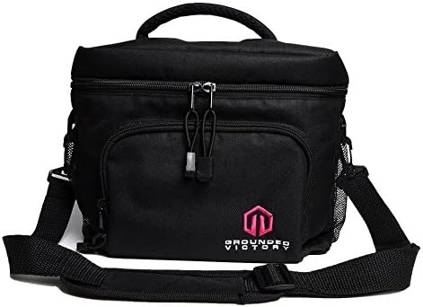 Insulated Lunch Cooler Bag Detachable Shoulder Strap - 2 Way Closure Zippers Safe Thermal Tote with Side Pocket and Large Back Pocket for Adults Men Women