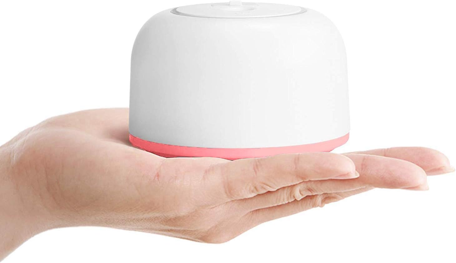 VEAC Mini Humidifier, Travel Size Personal Humidifier, USB Powered Cool Mist Humidifier with Collapsible Water Tank for Car Office Bedroom (Red)