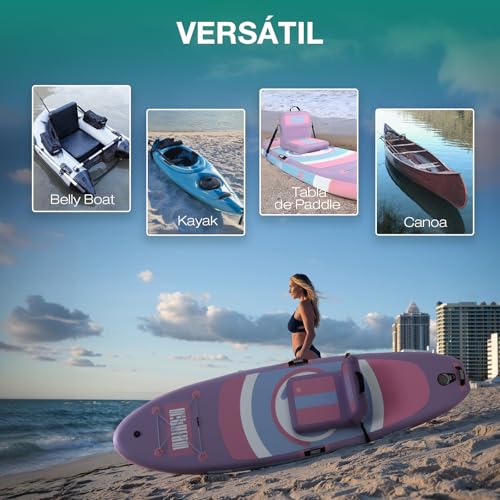 Niphean Paddle Surf Seat Ergonomic and Robust Backrest, Inflatable Kayak Seat, Compatible with Canoe, Boat, Sup Kayak, Paddle Surf Chair with Backrest for Versatile Use, No Tie Needed