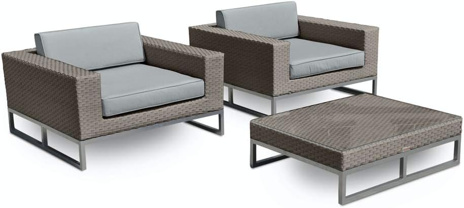 Amazon Com Marseille Arm Chairs Outdoor Powder Coated Aluminum Patio Furniture Kitchen Dining