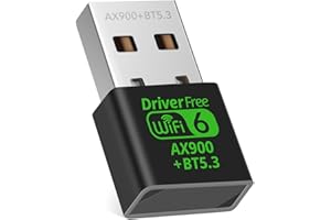 DRAGOBUD AX900M USB WiFi 6 Adapter for Laptop,2 in 1 Bluetooth 5.3 Dual Band 5/2.4Ghz Wireless Network Adapter,Built-in Driver for PC/Laptop/Desktop 4dBi Antenna Compatible with Windows 10/11