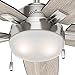 Hunter Fan 46 inch Contemporary Ceiling Fan with LED Light Kit, Brushed Nickel (Renewed)