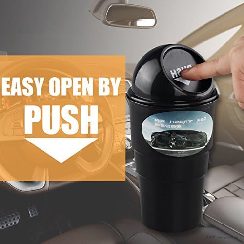 VIVINATURE Car Trash Plastic Car Garbage Bin Mini Rubbish Can Traveling Portable Car Trash Can (Black)