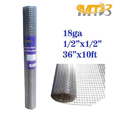 Buy Mtb Ss304 Stainless Steel Welded Wire Mesh 36 Inches X 10 Feet 1 2 Inch X 1 2 Inch Mesh 18ga 1 2mm Online In Kazakhstan B07d26qvcn