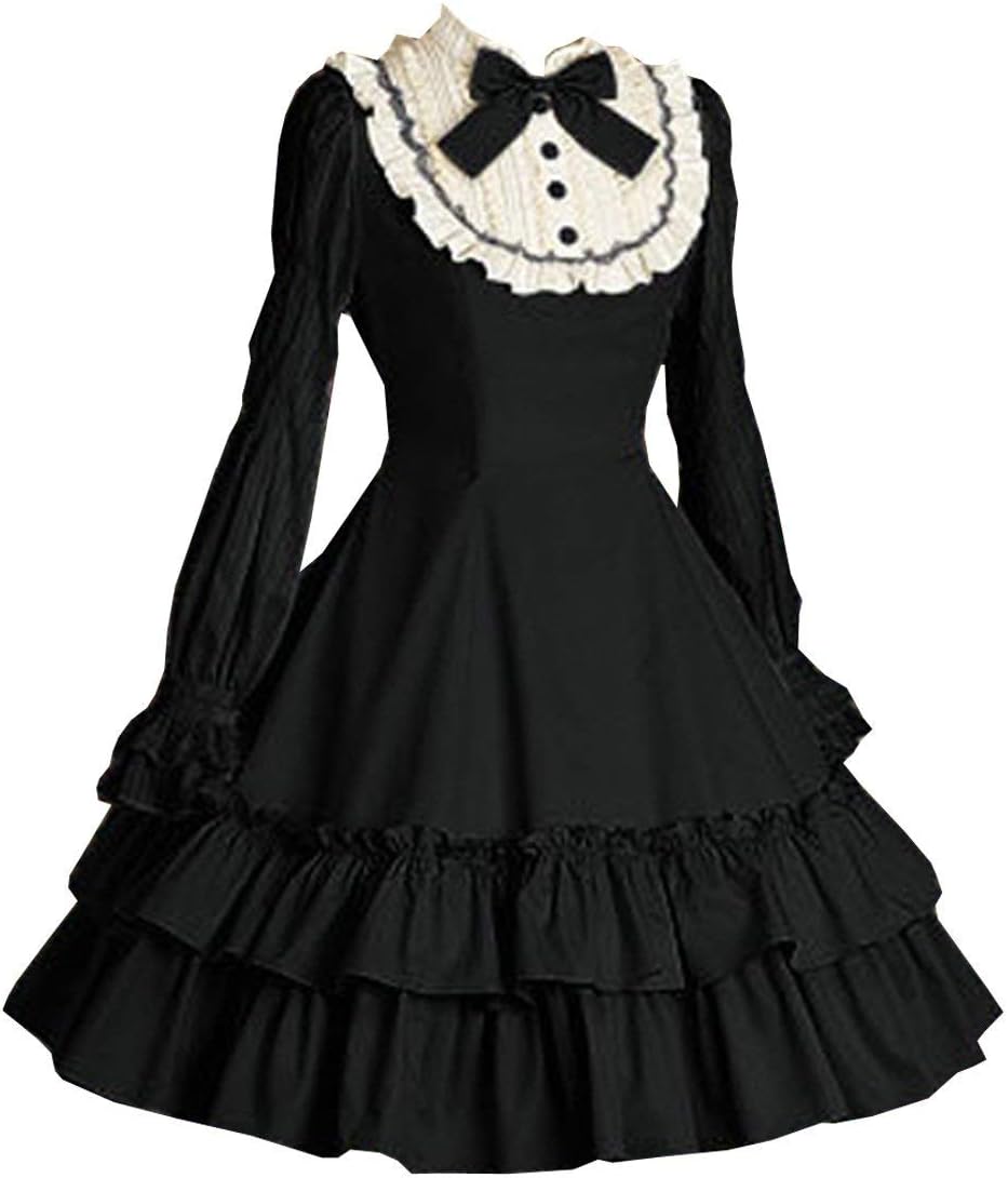 Loli Miss Women Girls Classic Lolita Dress High Waist Skirt Long Sleeve Blouse Halloween Cosplay Costumes