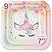 Unicorn Party Plates | 16 Heavy Duty Plates | Metallic Foil | Birthday, Baby Shower Supplies | Pastel Decorations (9