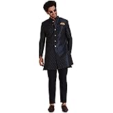 KISAH Men's Sherwani Set - Traditional Indian Ethnic Wear for Men - Ideal for Weddings, Festivals & Celebrations