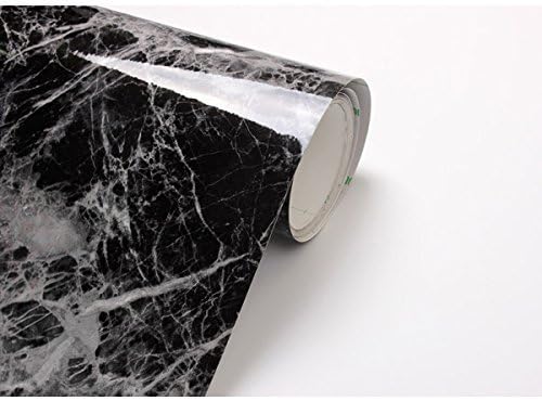 Black Grey Granite Look Marble Effect Contact Paper Film Vinyl Self Adhesive Peel-stick Counter Top by VBS