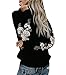 Chellysun Women's Casual Long Sleeve Rose Embroidery Hoodies Sweatshirt Pullover
