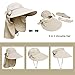 Fishing Hat UPF 50+ UV Protection Wide Brim Sun Visor Hat Wide Brim Neck Flap Detachable Outdoor Cap Grey