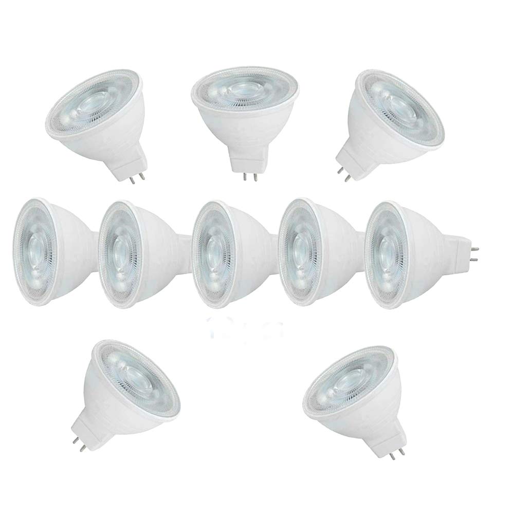 OUGEER MR16 LED Bulb 6W GU5.3 LED Light,60W MR16 Halogen Light Equivalent, Warm White 3000k MR16 LED Spotlight, 600 Lumen Non-dimmable AC/DC 12v (Pack of 10)