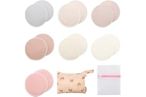 ALVABABY Nursing Pads 4 Layer Bamboo Breast Pads Soft Absorbent Maternity Reusable Pads Round Breastfeeding For Mothers Flat 