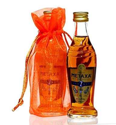 Metaxa 7 Miniatur i. Chiffon Säckchen