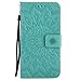 A-slim Google Pixel XL Wallet Case, (TM) Sun Pattern Embossed PU Leather Magnetic Flip Cover Card Holders & Hand Strap Wallet Purse Case for Google Pixel XL - Green