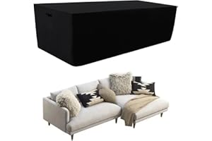 Tempera Patio Furniture Cover,Outdoor Table And Chair Covers Waterproof, Outdoor Dining Set Cover,Heavy Duty Rectangle Patio Furniture Covers,74''L x 47''W x 27.8''H,Black